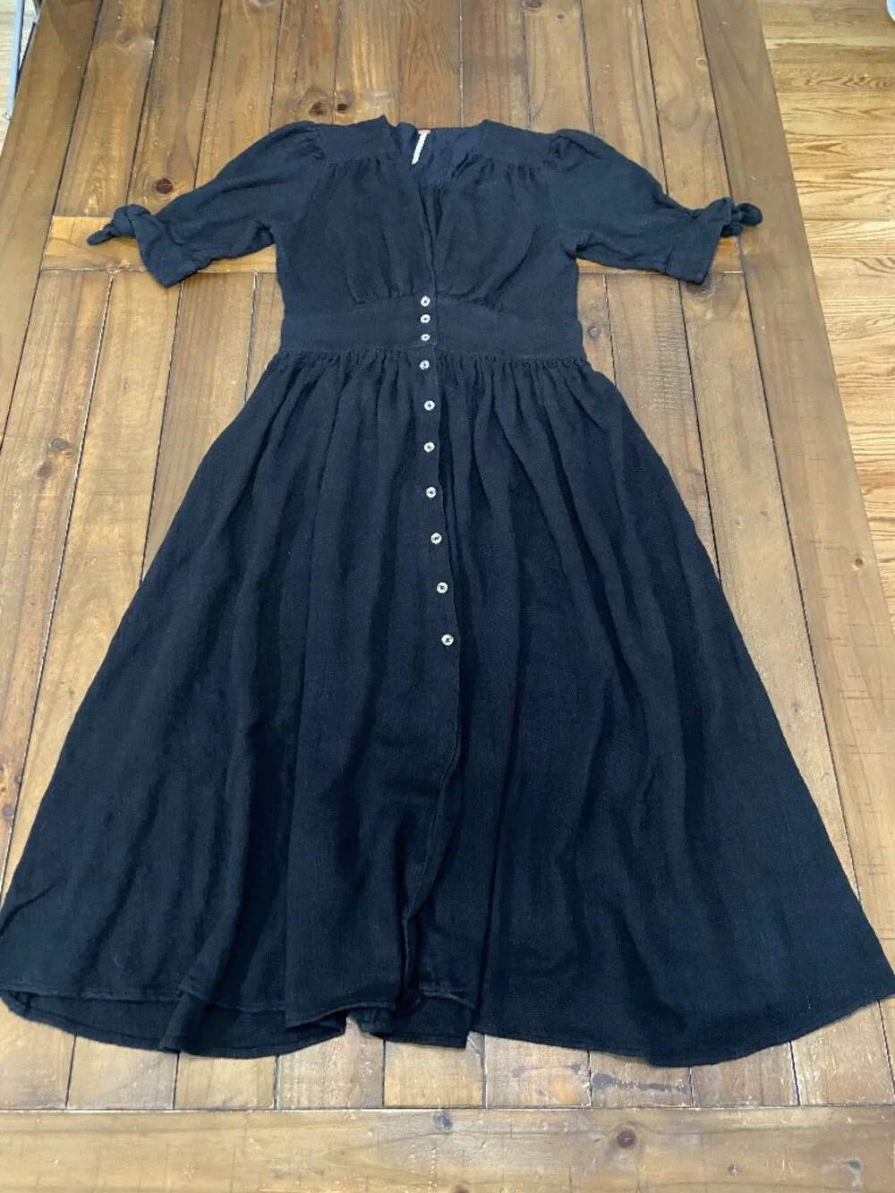 ✨ Free People "Love of My Life" Midi Dress - Black - Small✨ - Picture 2 of 12
